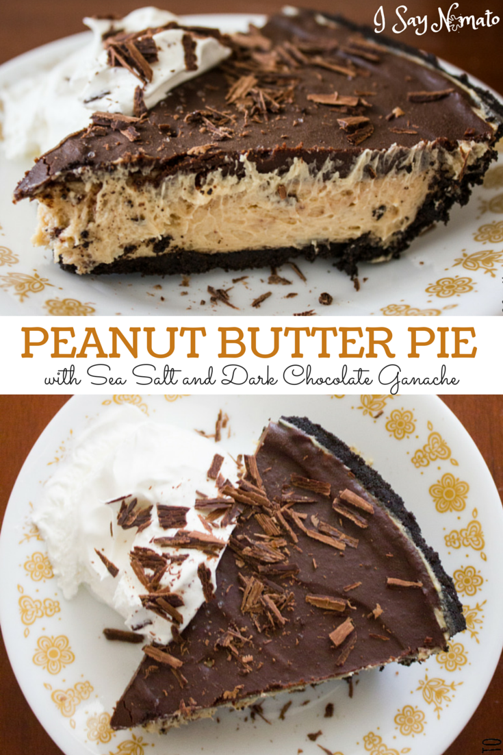 Peanut Butter Pie with Sea Salt and Dark Chocolate Ganache - I Say Nomato Nightshade Free Food Blog