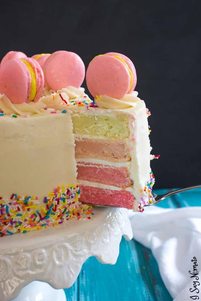 Pink Lemonade Ombre Layer Cake - I Say Nomato Nightshade Free Food Blog