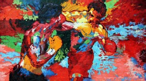 Rocky vs Apollo Painting by Leroy Neiman; Rocky vs Apollo Art Print for sale