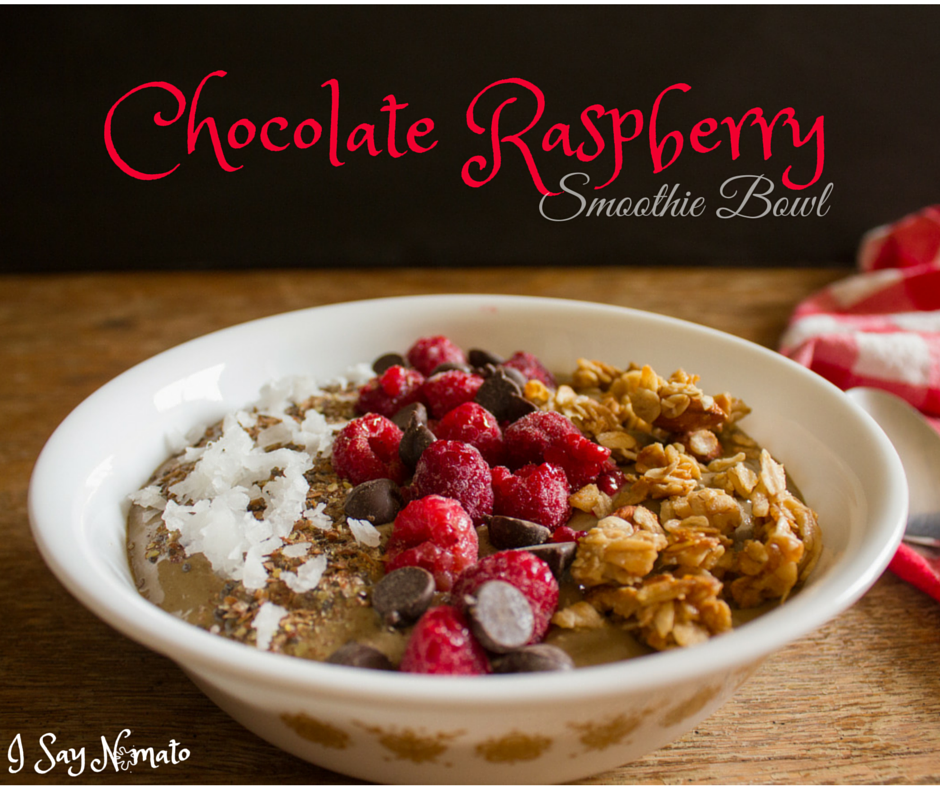 Chocolate Raspberry Smoothie Bowl - I Say Nomato Nightshade Free Food Blog