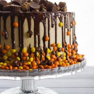 Chocolate and Peanut Butter Drip Cake