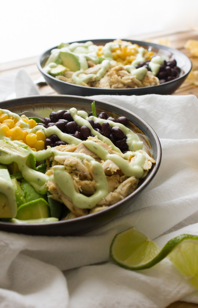 Who needs tomatoes or peppers when you have this amazing Nightshade Free Southwest Salad with Avocado and Greek Yogurt Salad Dressing! Not me! - I Say Nomato Nightshade Free Food Blog
