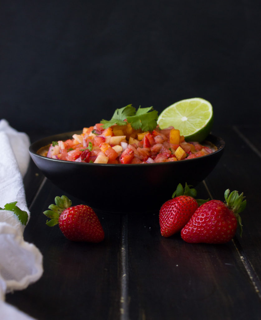 Watermelon and Strawberry Fruit Salsa - I Say Nomato
