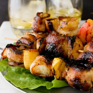 Whisky and Apple Bacon Wrapped Scallops