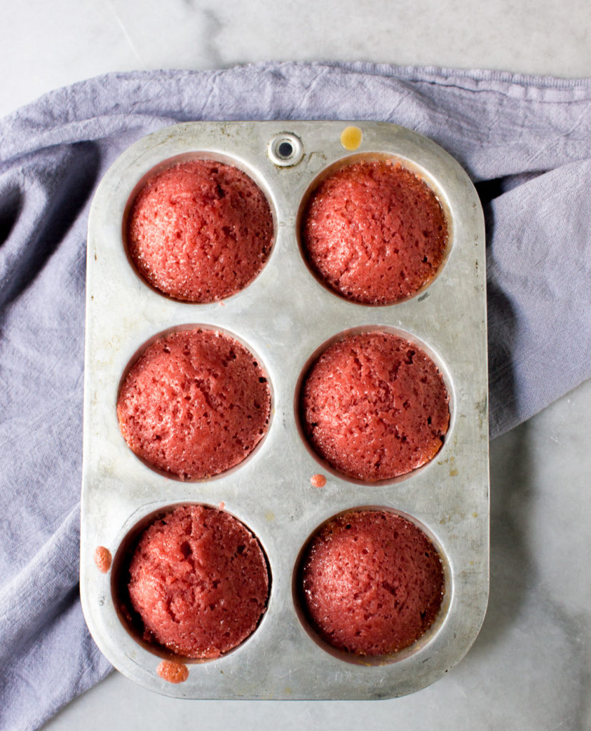 Strawberry SunGold Kiwi Upside-Down Cupcakes - I Say Nomato