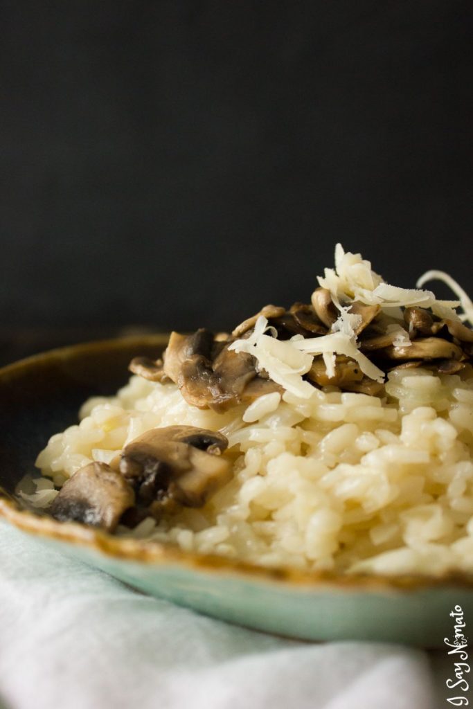 A traditional northern Italian dish, mushroom risotto is the ultimate comfort food. Saucy arborio rice cooked in wine and broth until it's gone, and topped with sautéed mushrooms and parmesan, it's just the thing to warm you up on a cold winter's day. 