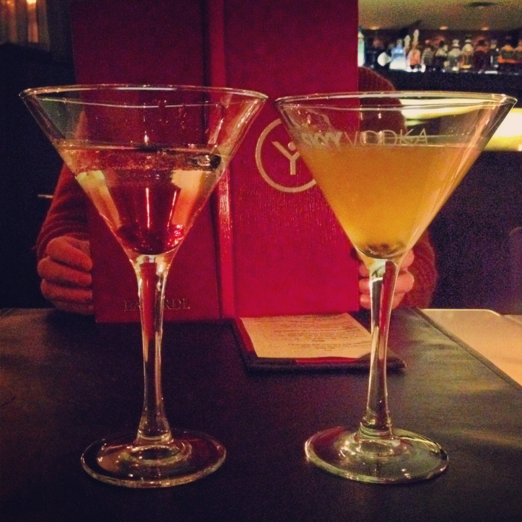 Two Martinis side by side Onyx Manhattan Style Drinks