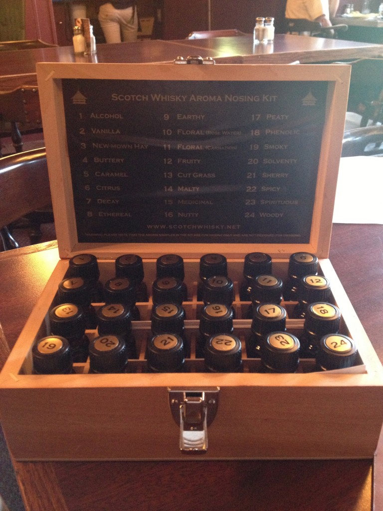 A smelling kit used to train nosing for whisky