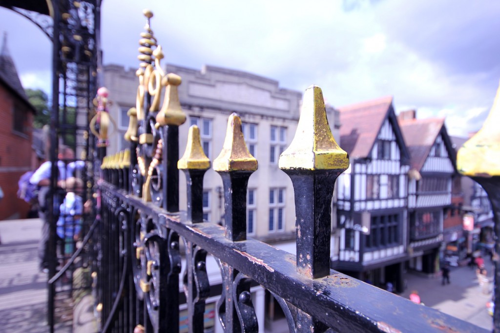 On top of the historic East Gate in Chester